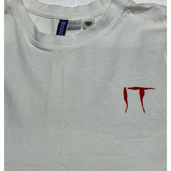 H&M X IT Movie Pennywise Movie Promo White X-Small Long-Sleeve T-Shirt - Picture 9 of 9
